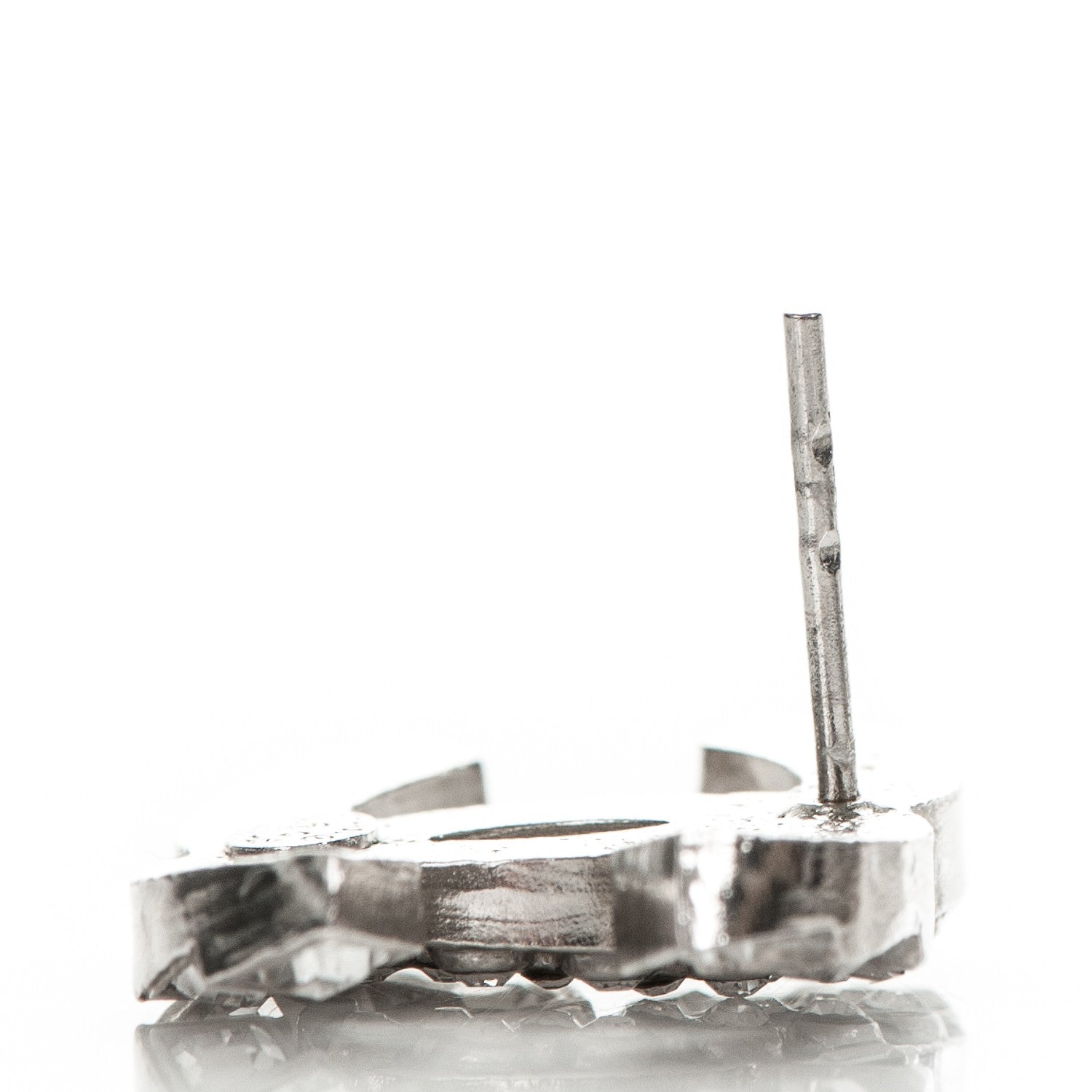 Chanel Baguette Crystal CC Earrings Silver 3 of 6