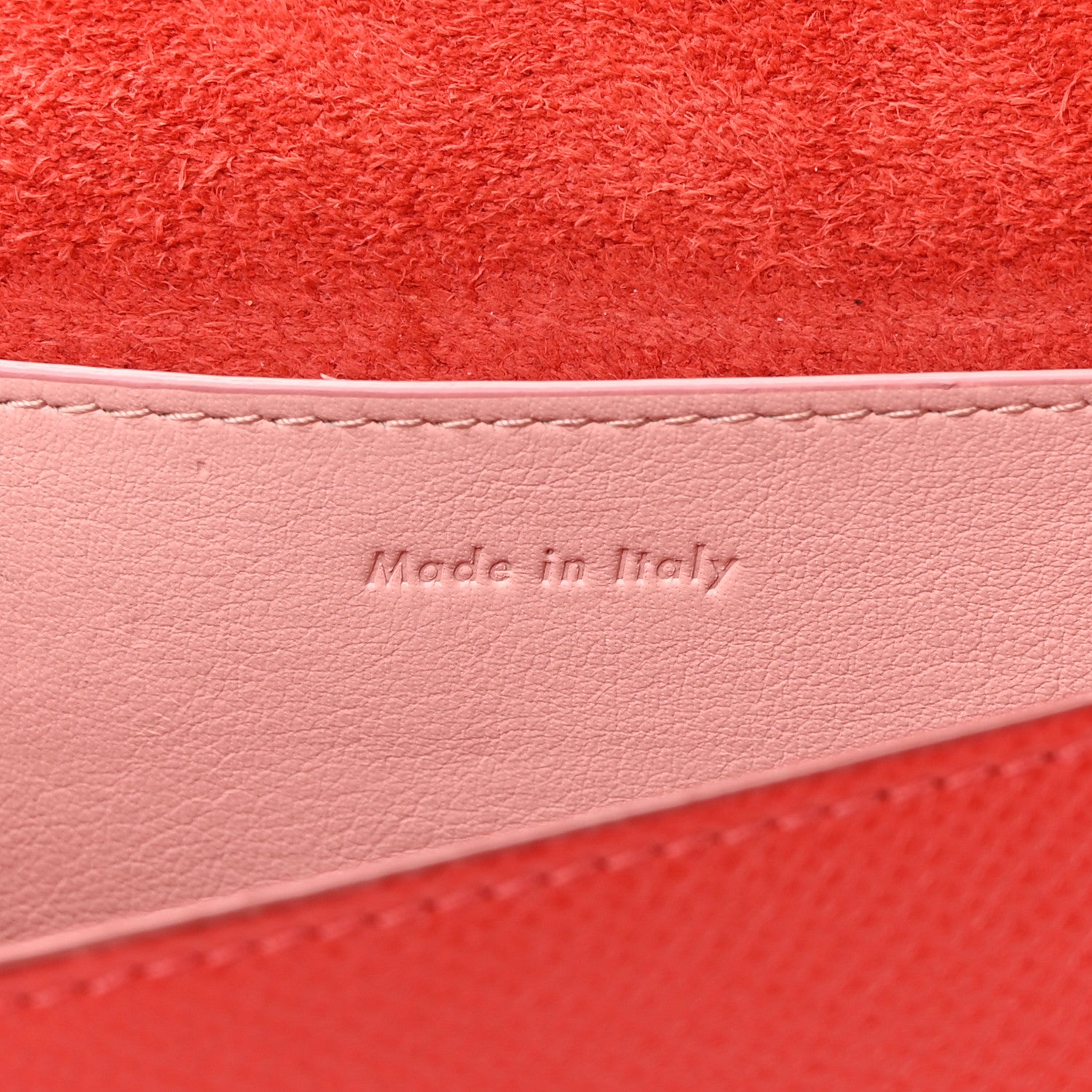 Celine Grained Shiny Calfskin Strap Clutch Scarlet 7 of 18