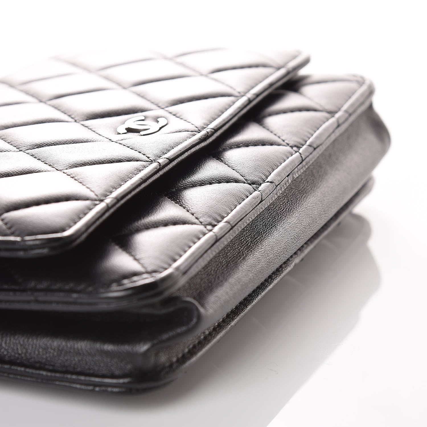 Chanel Lambskin Quilted Wallet On Chain WOC Black 10 of 11