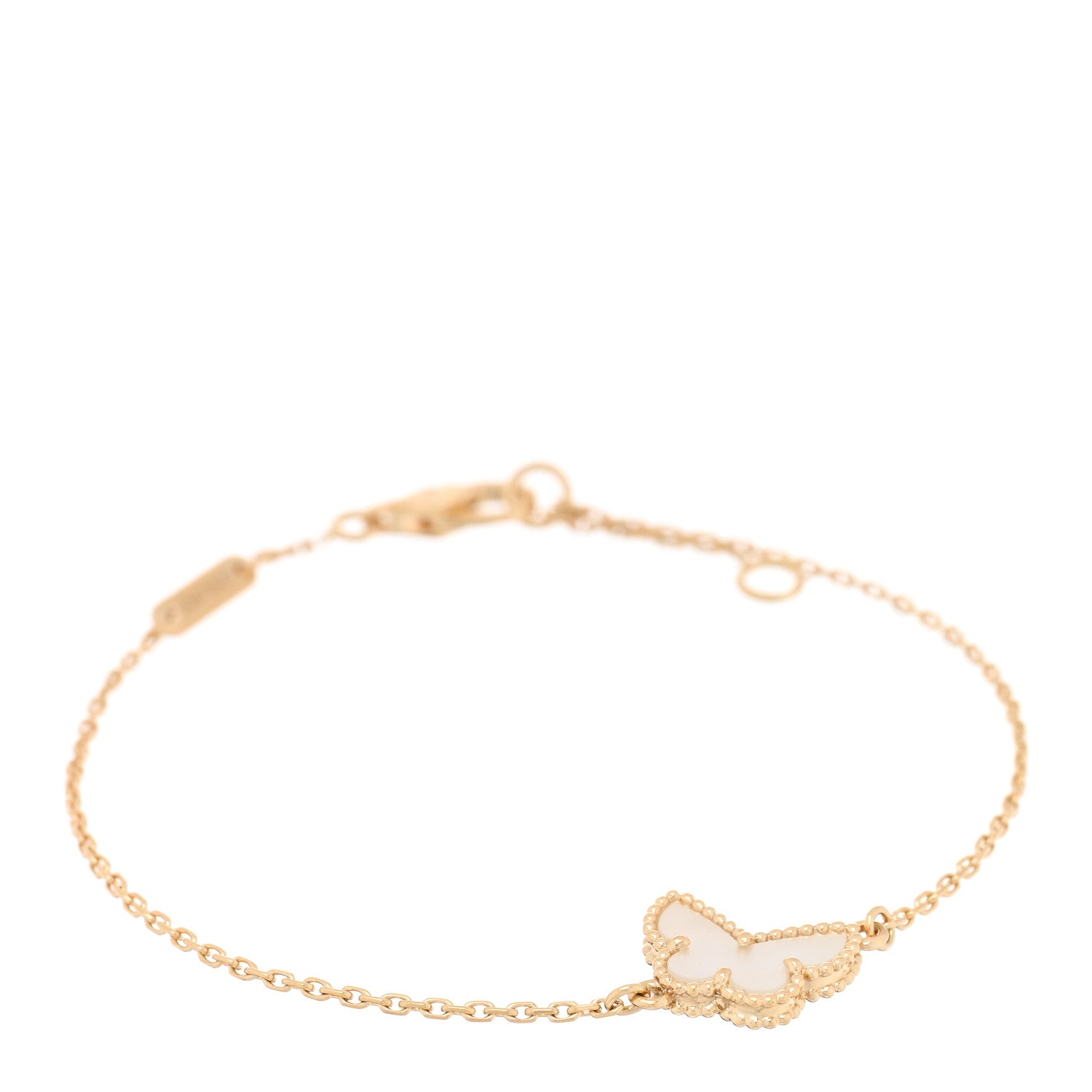 Van Cleef & Arpels 18K Yellow Gold Mother of Pearl Sweet Alhambra Butterfly Bracelet 1 of 3