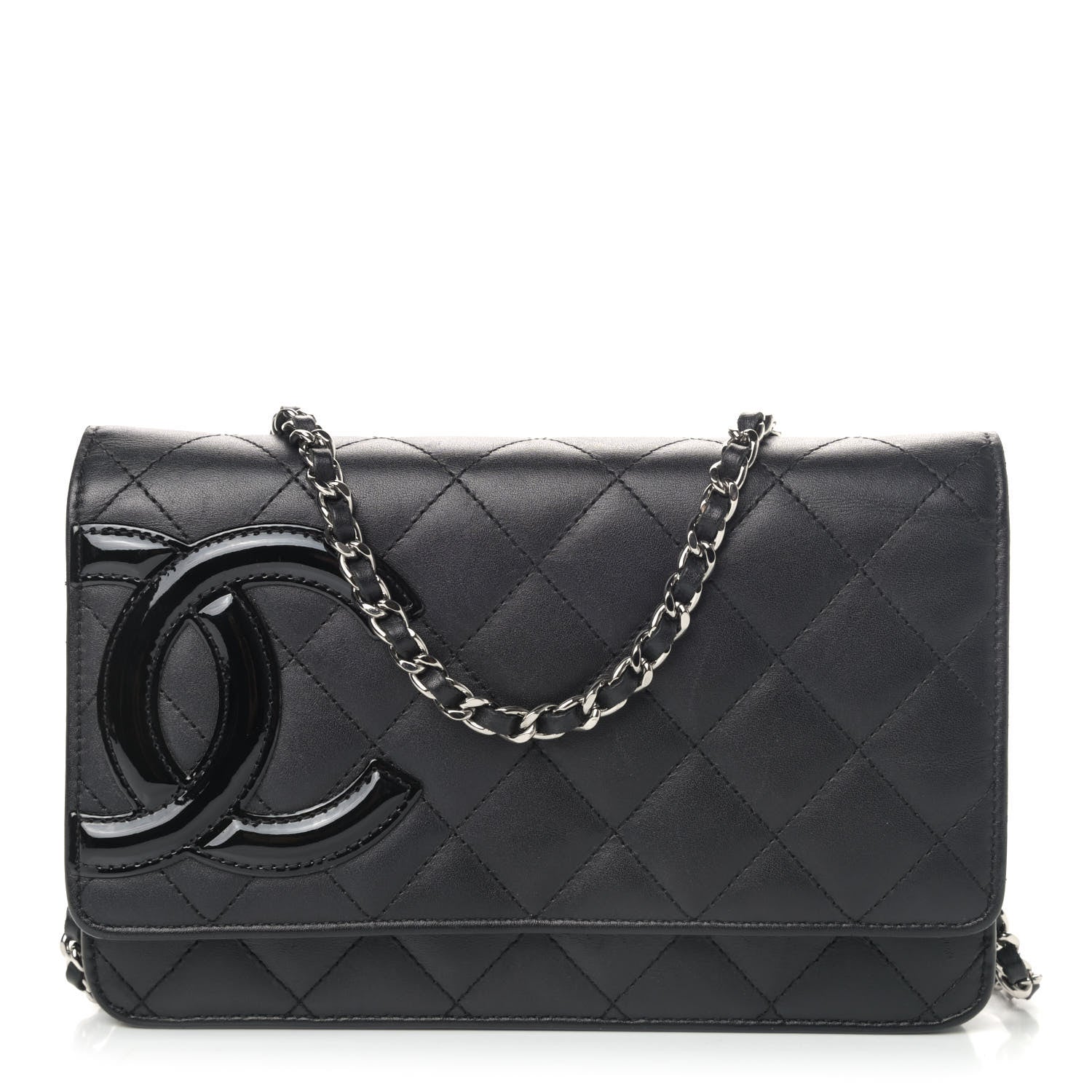 Chanel Calfskin Quilted Cambon Wallet On Chain WOC Black 1 of 5
