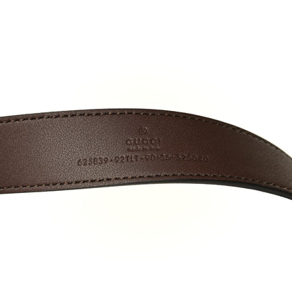 Gucci GG Supreme Monogram Matte Plutone Calfskin Double G 30mm Belt 90 36 Beige Ebony New Acero 4 of 4
