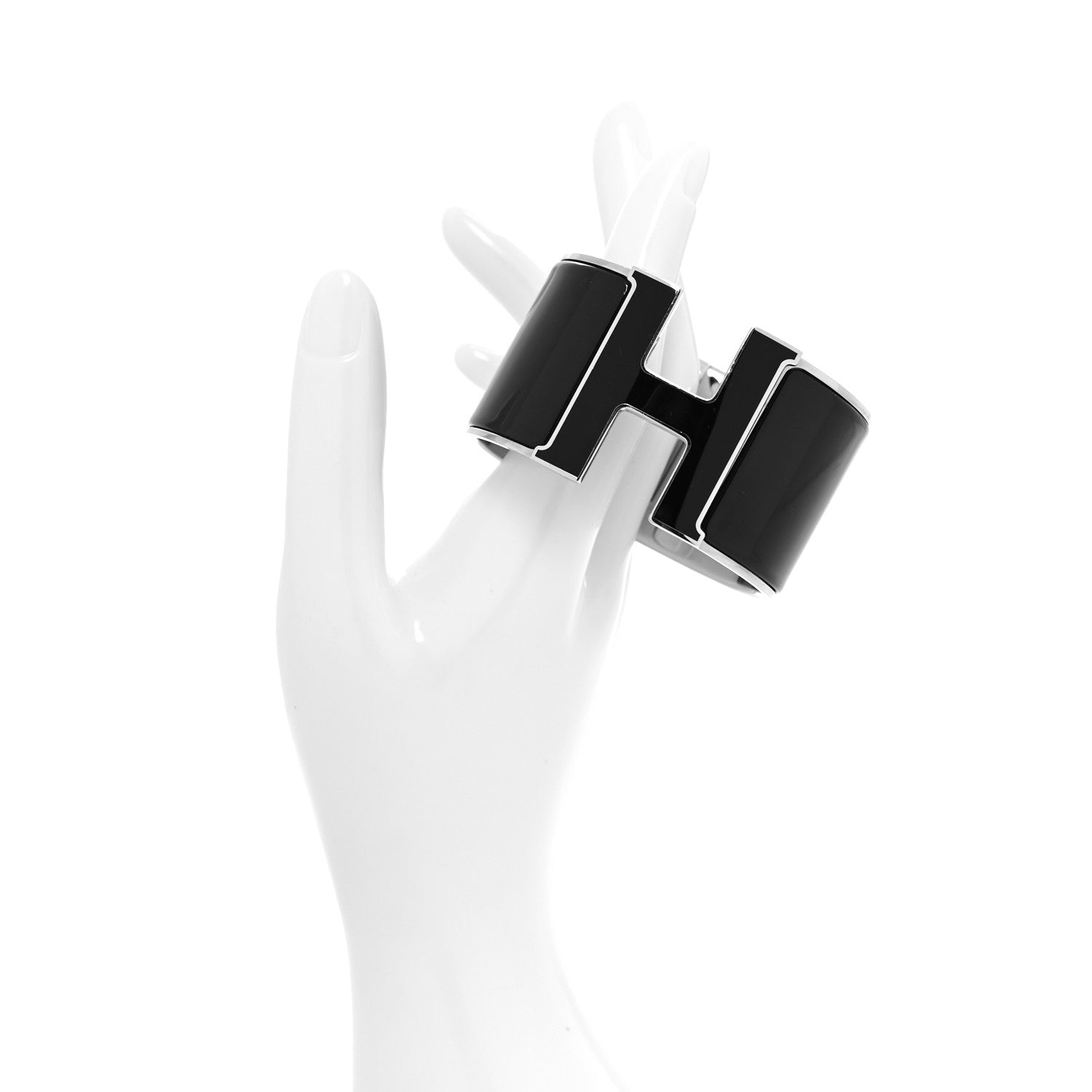 Hermes Enamel Extra Wide Clic Clac H Bracelet GM Black 2 of 5