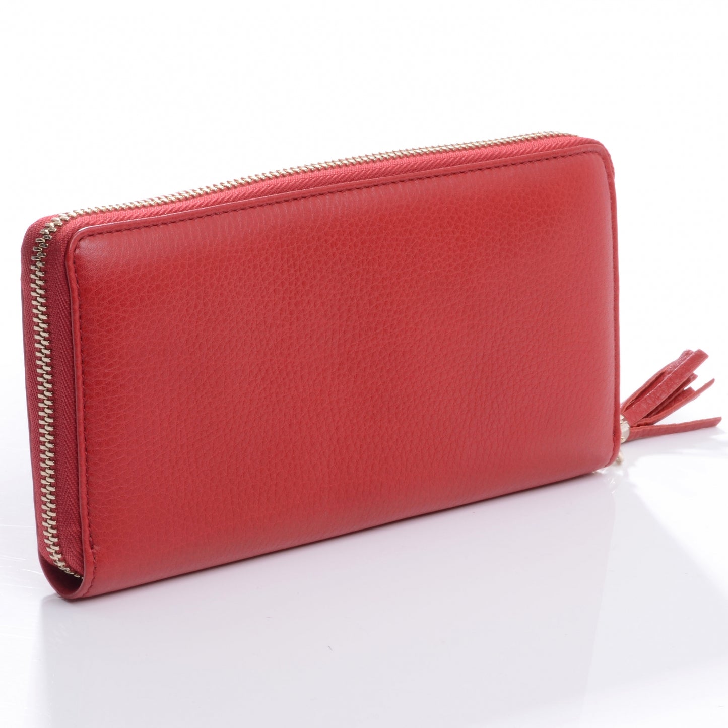 Pebbled Calfskin Soho Zip Around Wallet Red