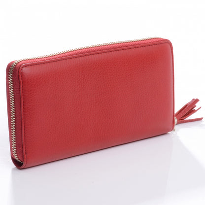 Gucci Pebbled Calfskin Soho Zip Around Wallet Red 3 of 6