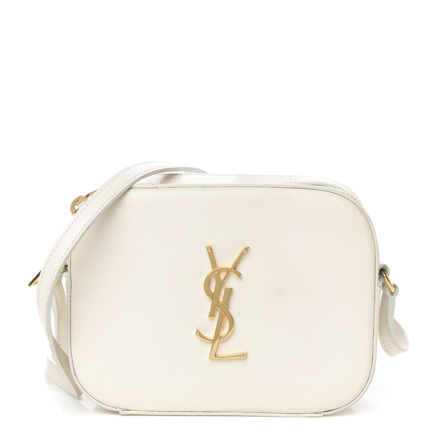 Saint Laurent Grain De Poudre Small Classic Monogram Camera Bag White 1 of 12