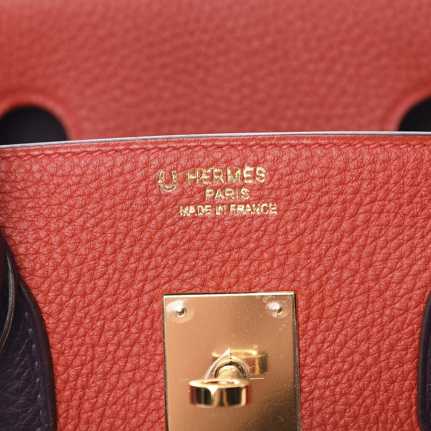 Togo Bi Color Horseshoe Birkin 35 Geranium Raisin