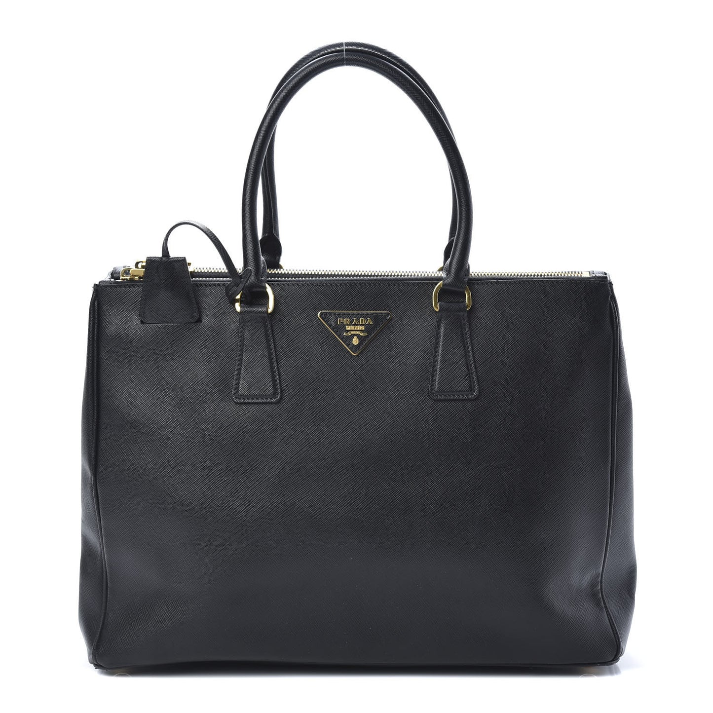 Saffiano Large Galleria Double Zip Tote Black
