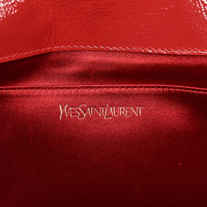 Saint Laurent Textured Patent Monogram Large Belle De Jour Clutch Red 6 of 8