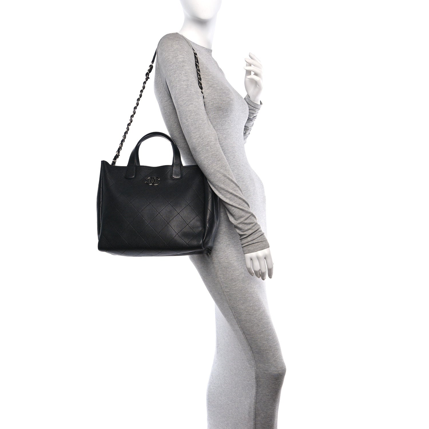 Chanel Caviar Stitched Medium Lady Coco Shopping Tote Black 2 of 11