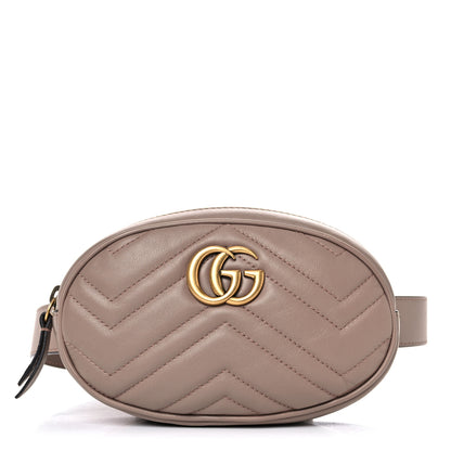Gucci Calfskin Matelasse GG Marmont Belt Bag 95 38 Porcelain Rose 1 of 22