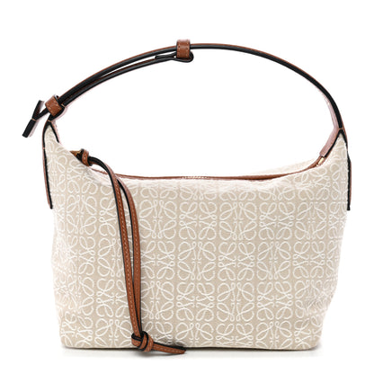 Loewe Jacquard Anagram Calfskin Small Cubi Bag Ecru Tan 1 of 10