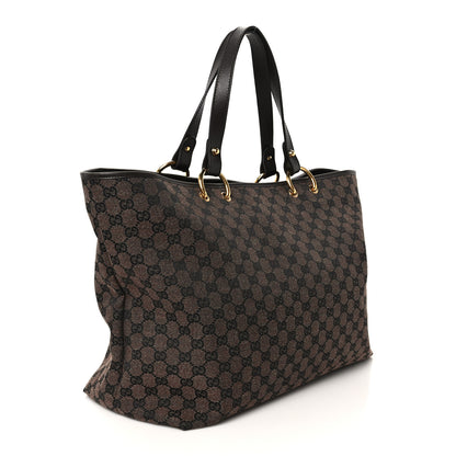 Gucci Monogram Denim Large Tote Brown 2 of 9