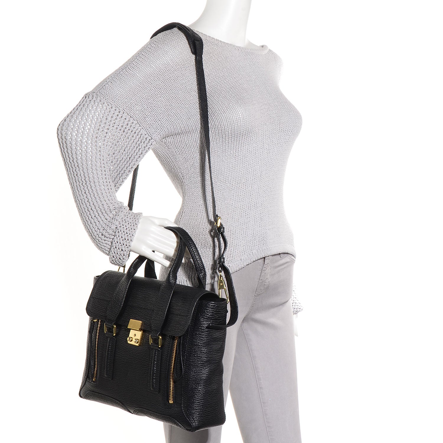 3.1 Phillip Lim 3.1 Leather Medium Pashli Satchel Black 2 of 12