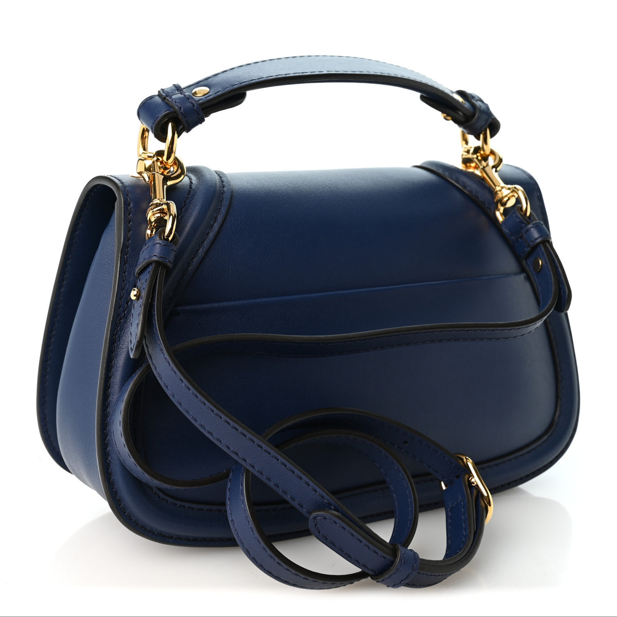 Roxy Calfskin Medium Blondie Top Handle Bag Blue Agata