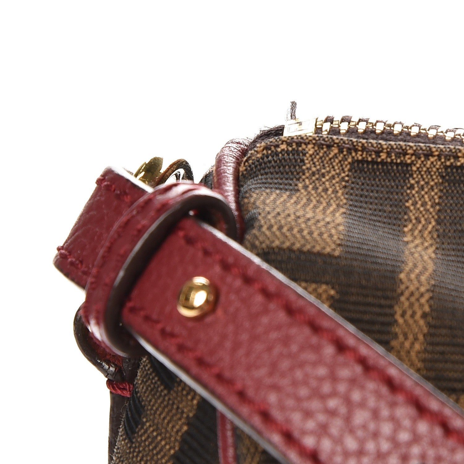 Fendi Zucca Vitello Artic Small Boston Tobacco Bordeaux 11 of 11