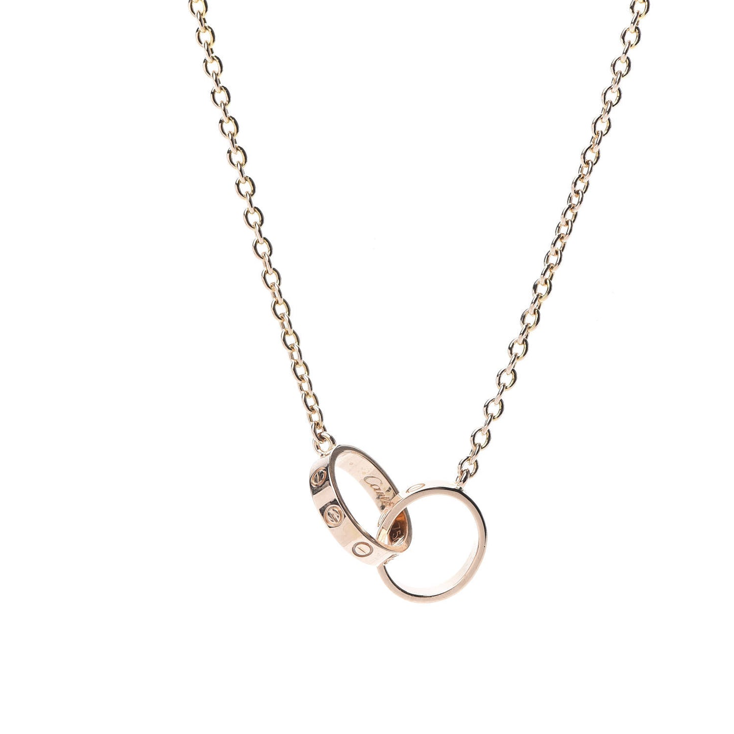 18K Pink Gold Interlocking LOVE Necklace