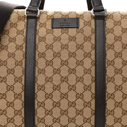Gucci Monogram Dollar Calfskin Boston Duffle Bag Beige Ebony Testa di Moro Marrone Scuro 9 of 11