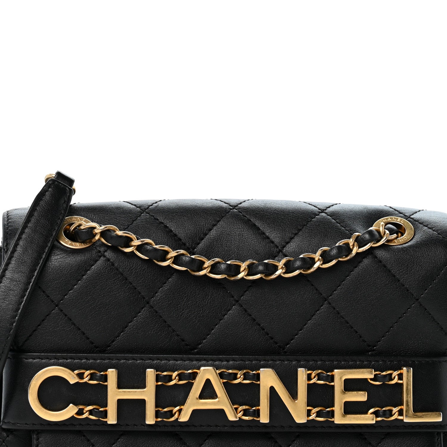 Chanel Calfskin Quilted Small Enchained Flap Black 8 of 14