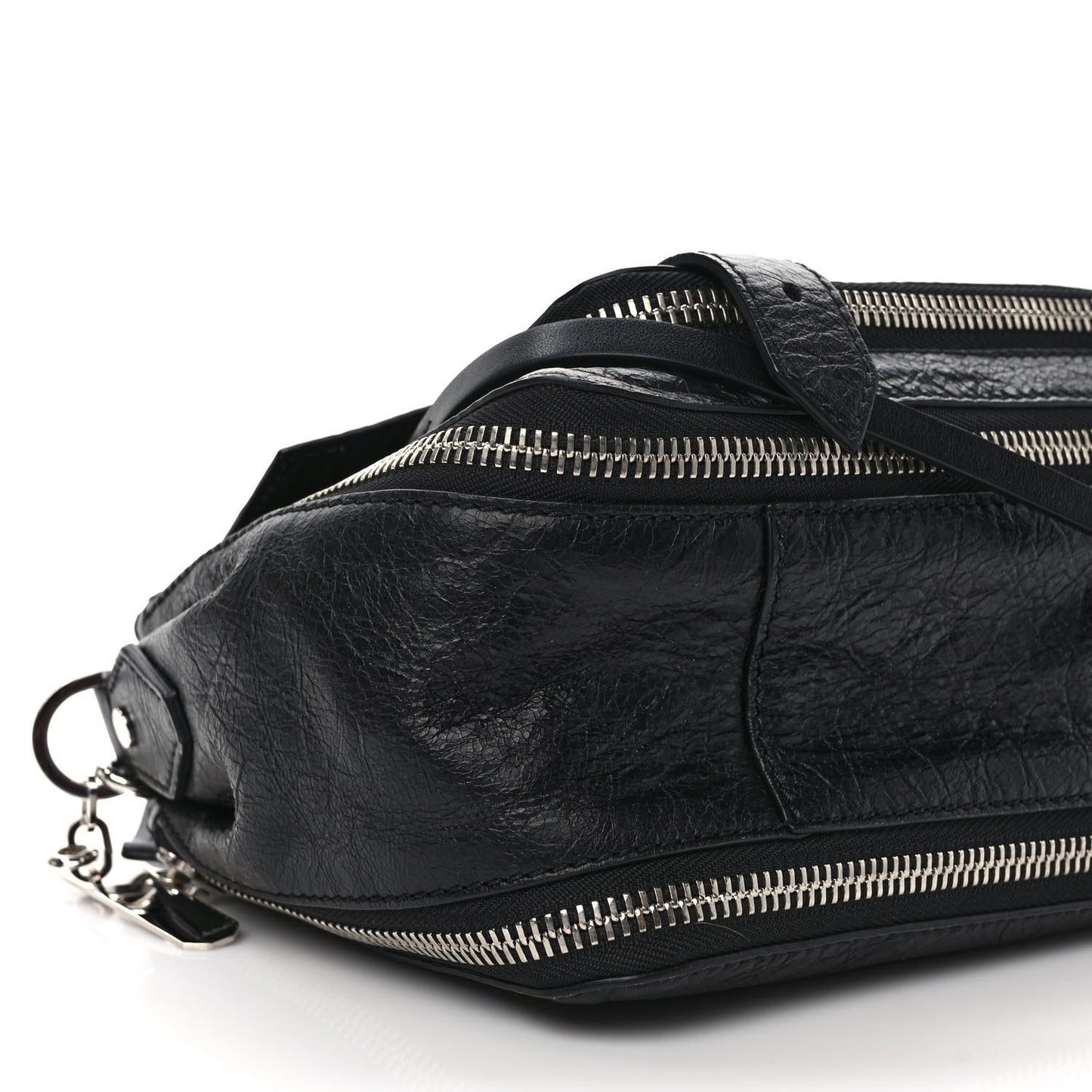 Crinkled Calfskin Tiny PS1 Satchel Black