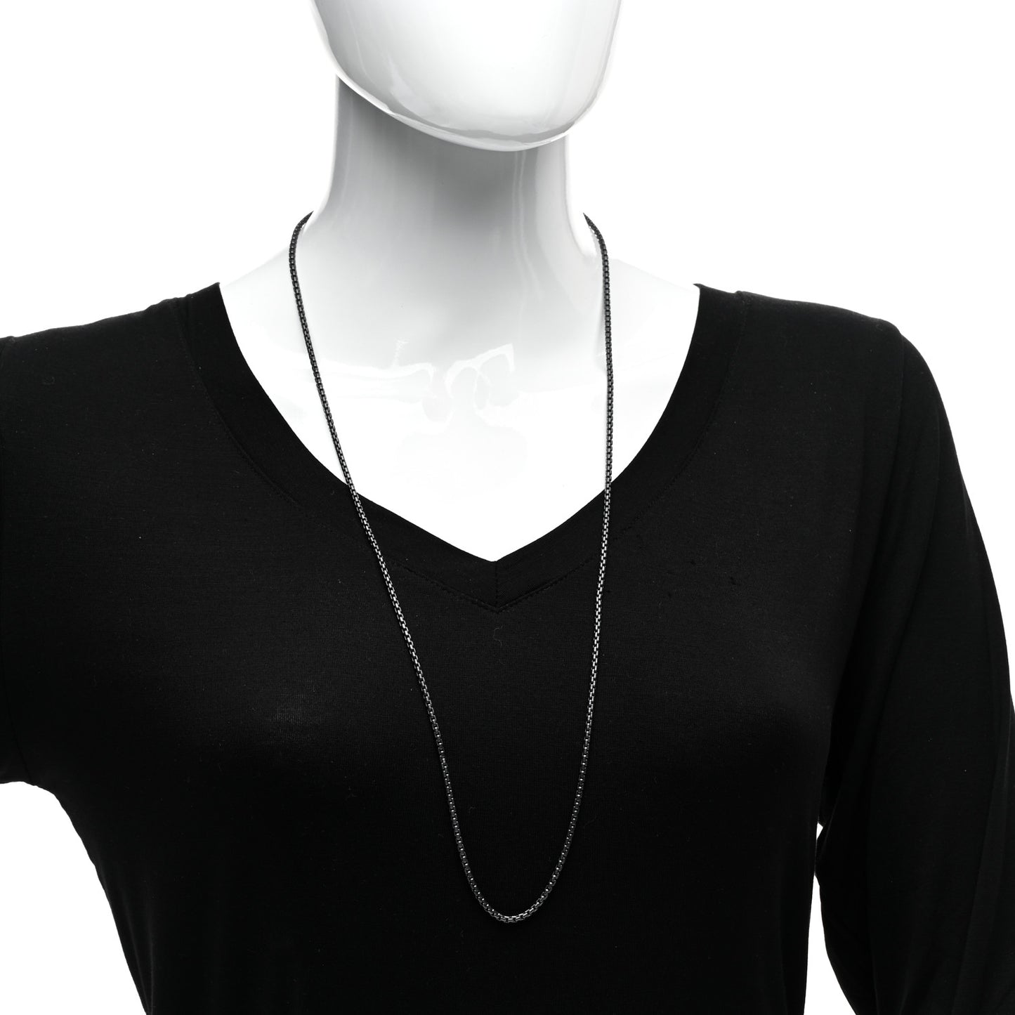 Sterling Silver 2.7mm Small Box Chain Necklace Grey