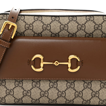 Gucci GG Supreme Monogram Small Horsebit 1955 Shoulder Bag Beige Brown Sugar 8 of 10