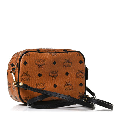 MCM Visetos Mini Camera Crossbody Bag Cognac 3 of 12