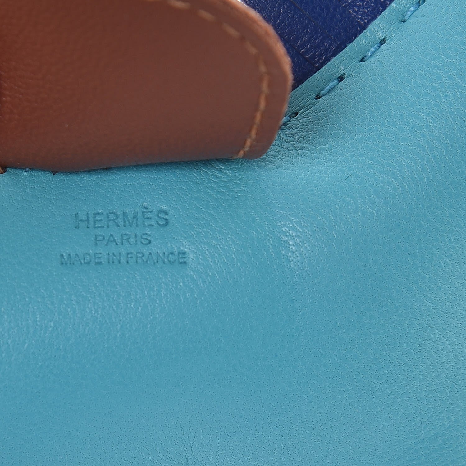 Hermes Milo Lambskin Grigri Rodeo Horse Bag Charm MM Bleu Azteque Bleu Electrique Fauve 3 of 3