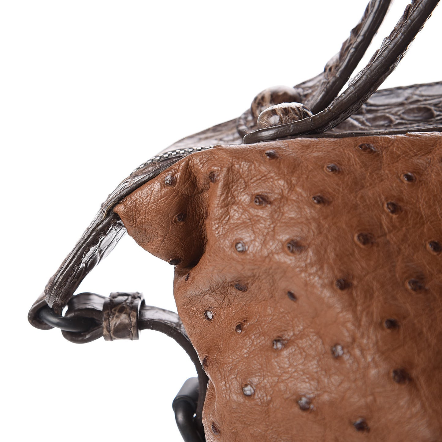 Ostrich Crocodile Shoulder Bag Noce