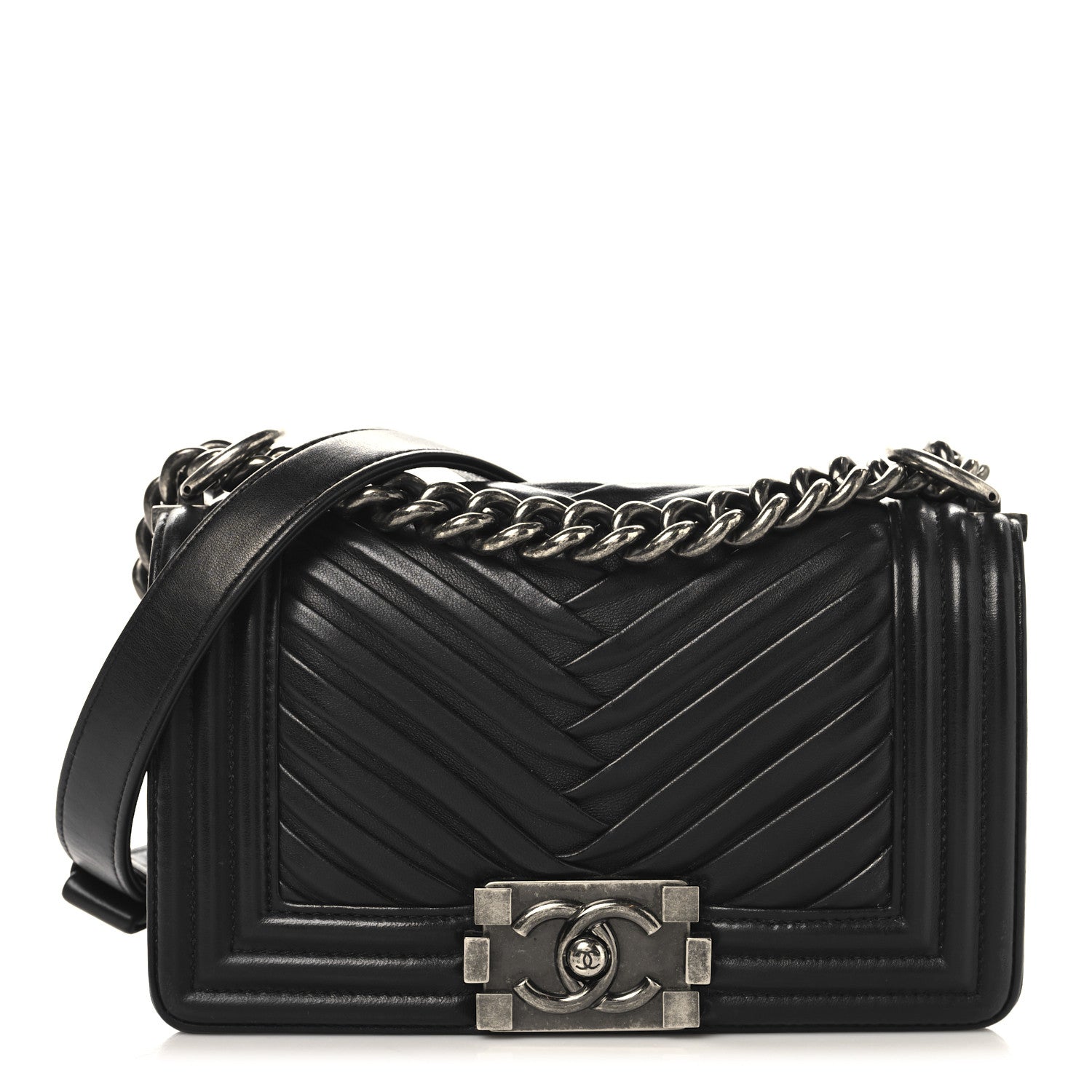 Chanel Lambskin Pleated Small Boy Flap Black 1 of 10