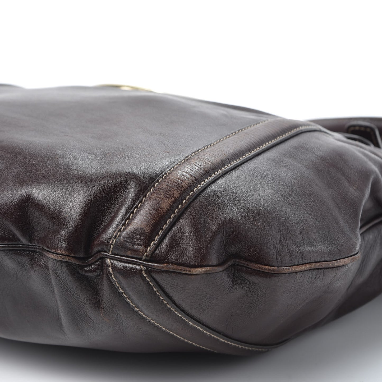 Calfskin Medium Britt Tote Dark Brown