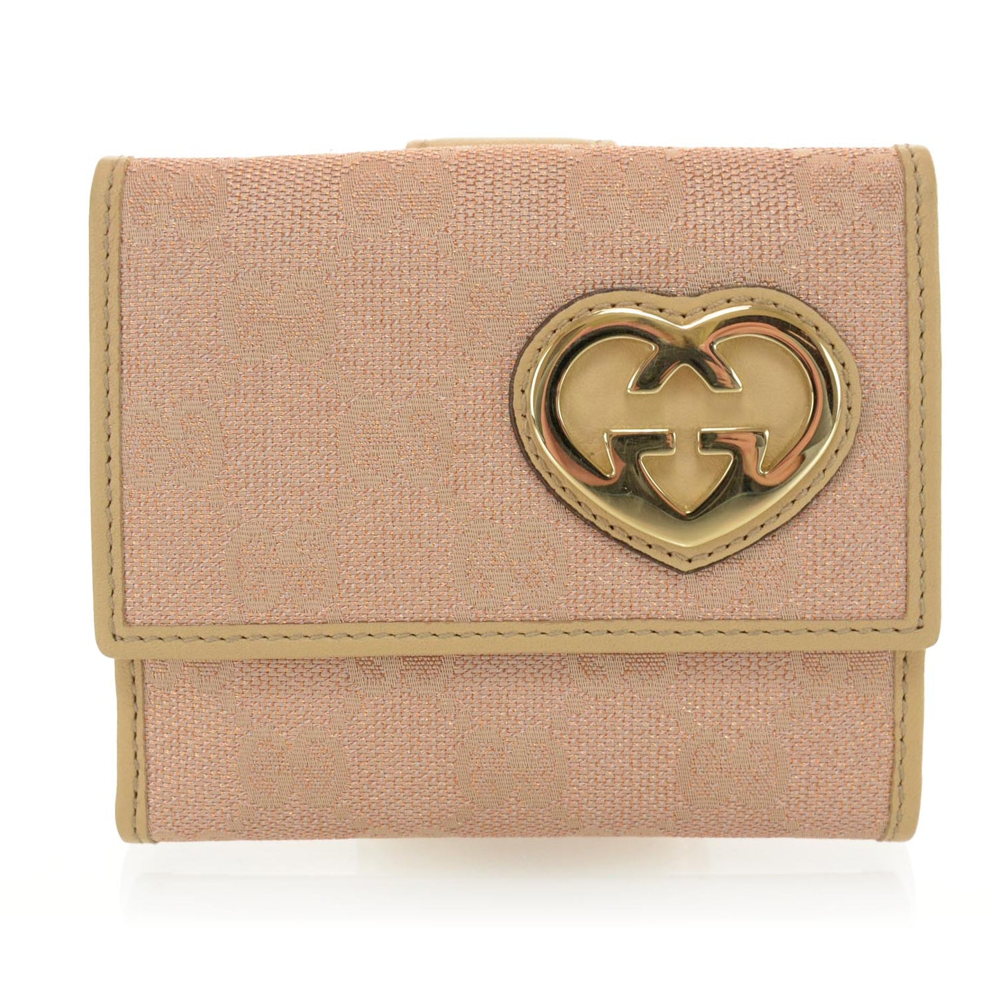 Monogram Lovely Heart Compact Wallet Pink