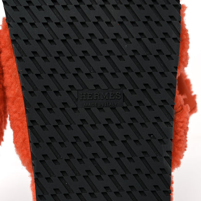 Hermes Woolskin Womens Chypre Sandals 39 Orange 6 of 8