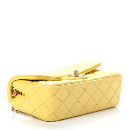 Chanel Lambskin Resin Quilted Mini Rectangular Pearl Samba Flap Yellow 4 of 5