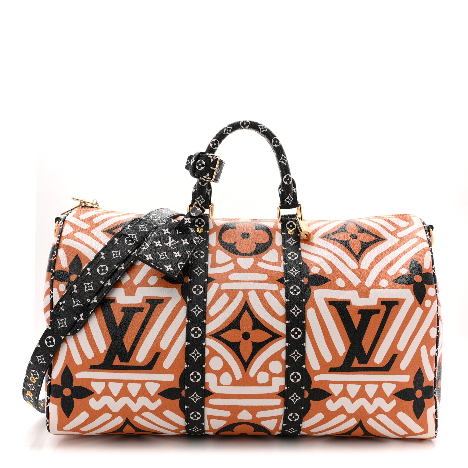 Louis Vuitton Monogram Giant Crafty Keepall Bandouliere 45 Creme Caramel Black 1 of 11