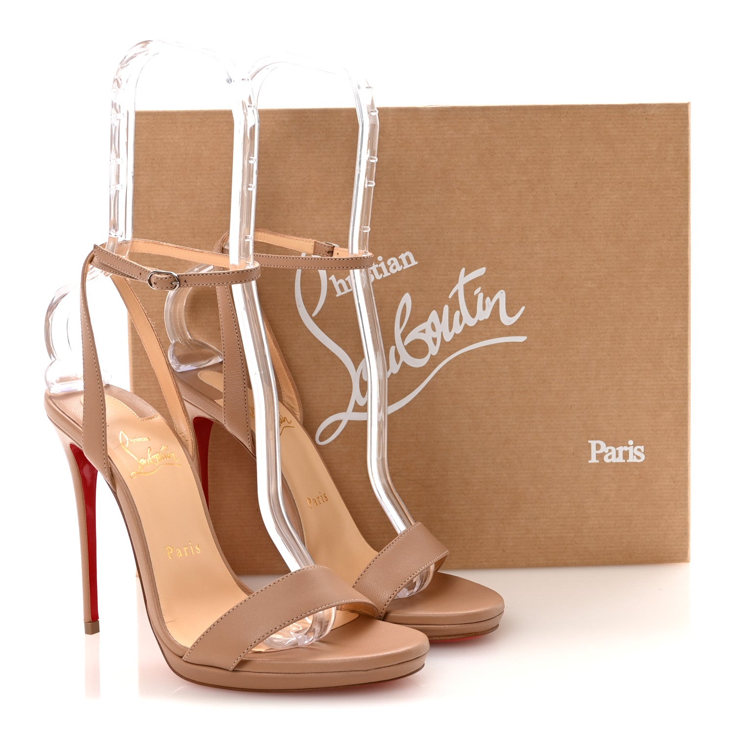 Christian Louboutin Nappa Loubi Queen 120 Pumps 38 Nude 1862949