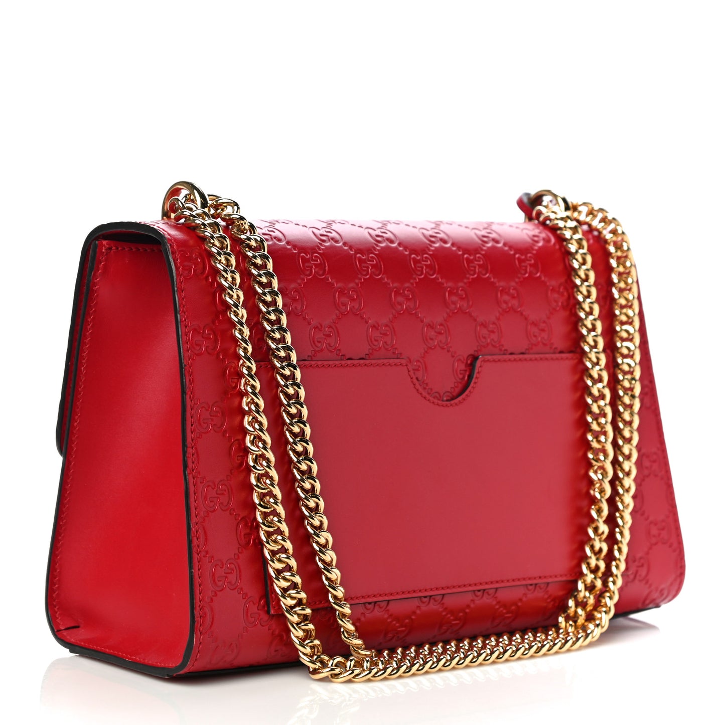 Guccissima Medium Padlock Shoulder Bag Hibiscus Red