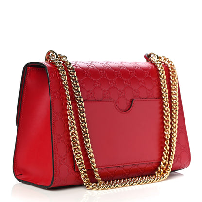 Gucci Guccissima Medium Padlock Shoulder Bag Hibiscus Red 3 of 17