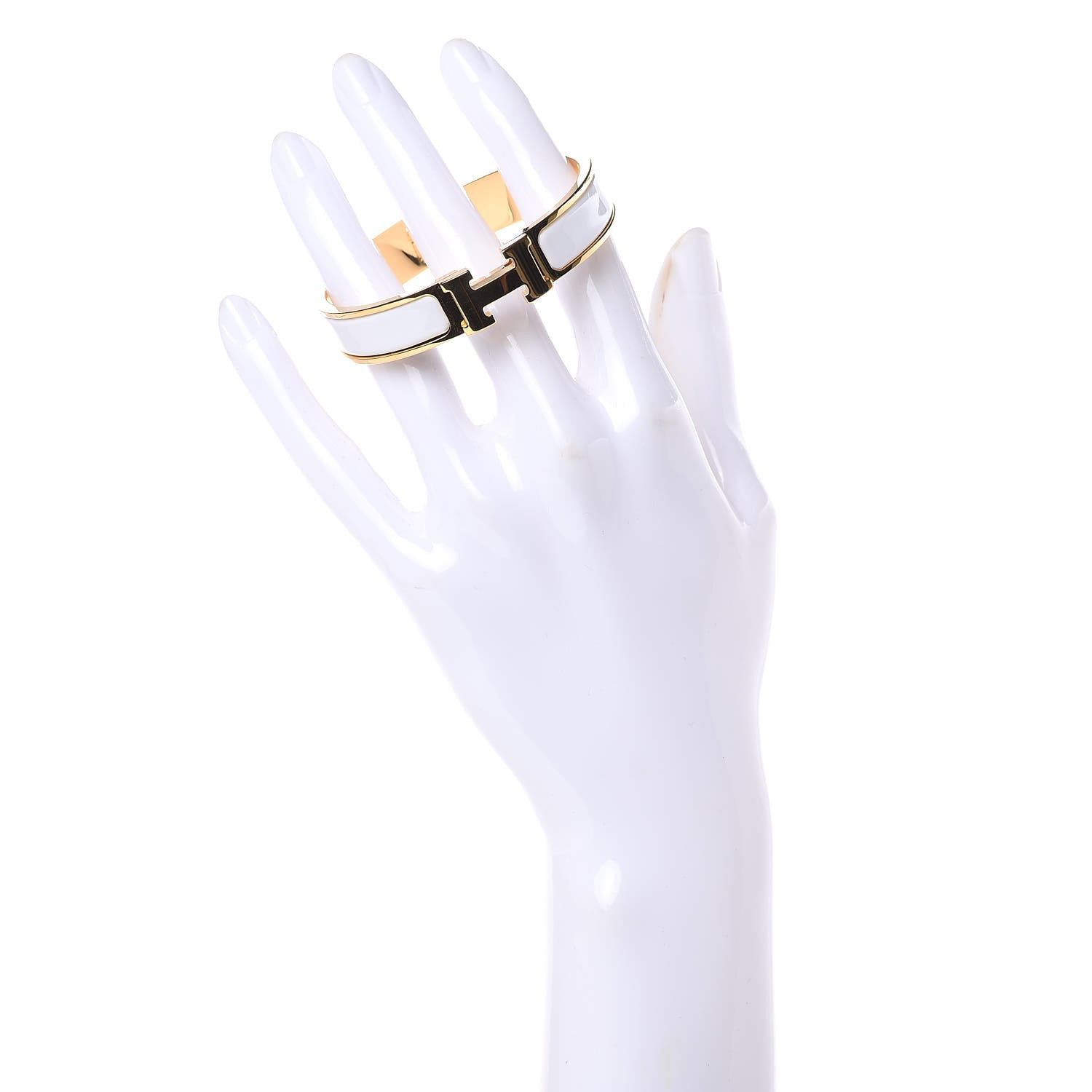 Hermes Enamel Narrow Clic Clac H Bracelet PM White 2 of 6