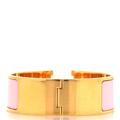 Hermes Enamel Wide Clic Clac H Bracelet PM Rose Dragee 3 of 5