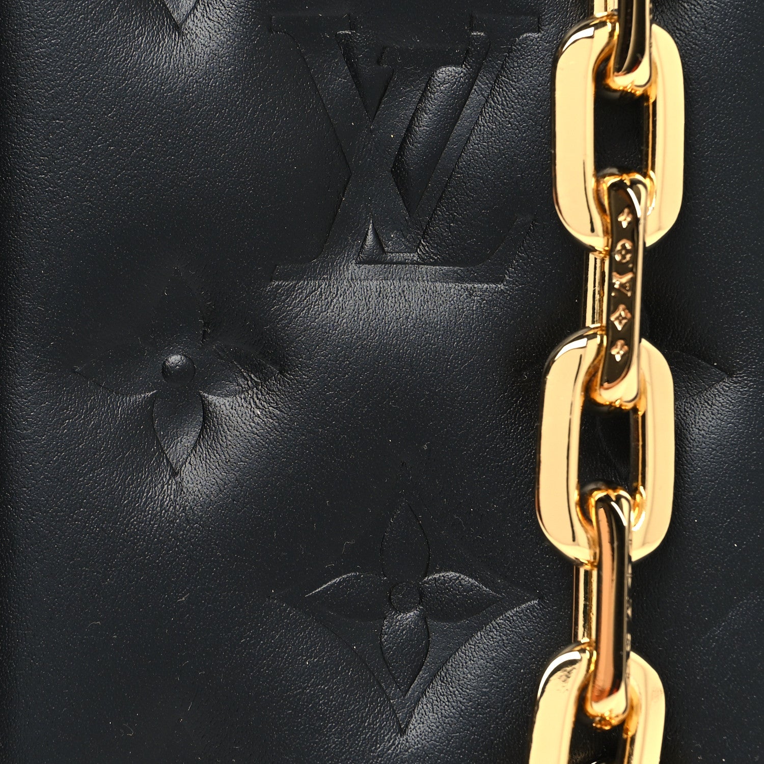 Louis Vuitton Lambskin Embossed Monogram Coussin iPhone 13 Pro Bumper Black 7 of 11