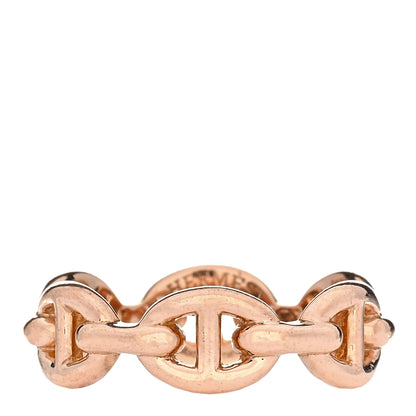 Hermes 18K Rose Gold PM Chaine d'Ancre Enchainee Ring 50 5.25 1 of 5