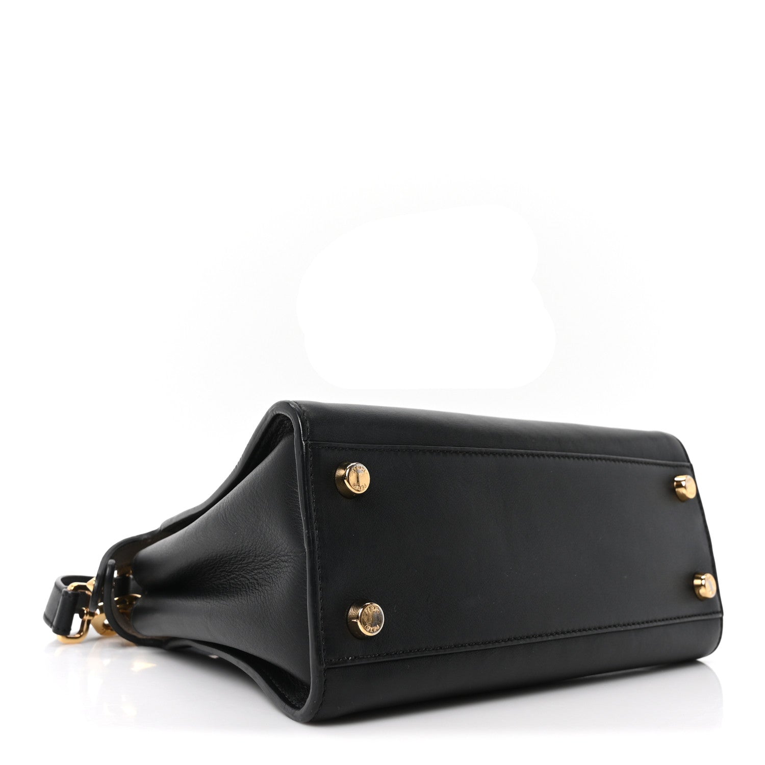 Fendi Vitello Tahiti Burro Medium Peekaboo Iconic Essentially Satchel Black Corda 4 of 9