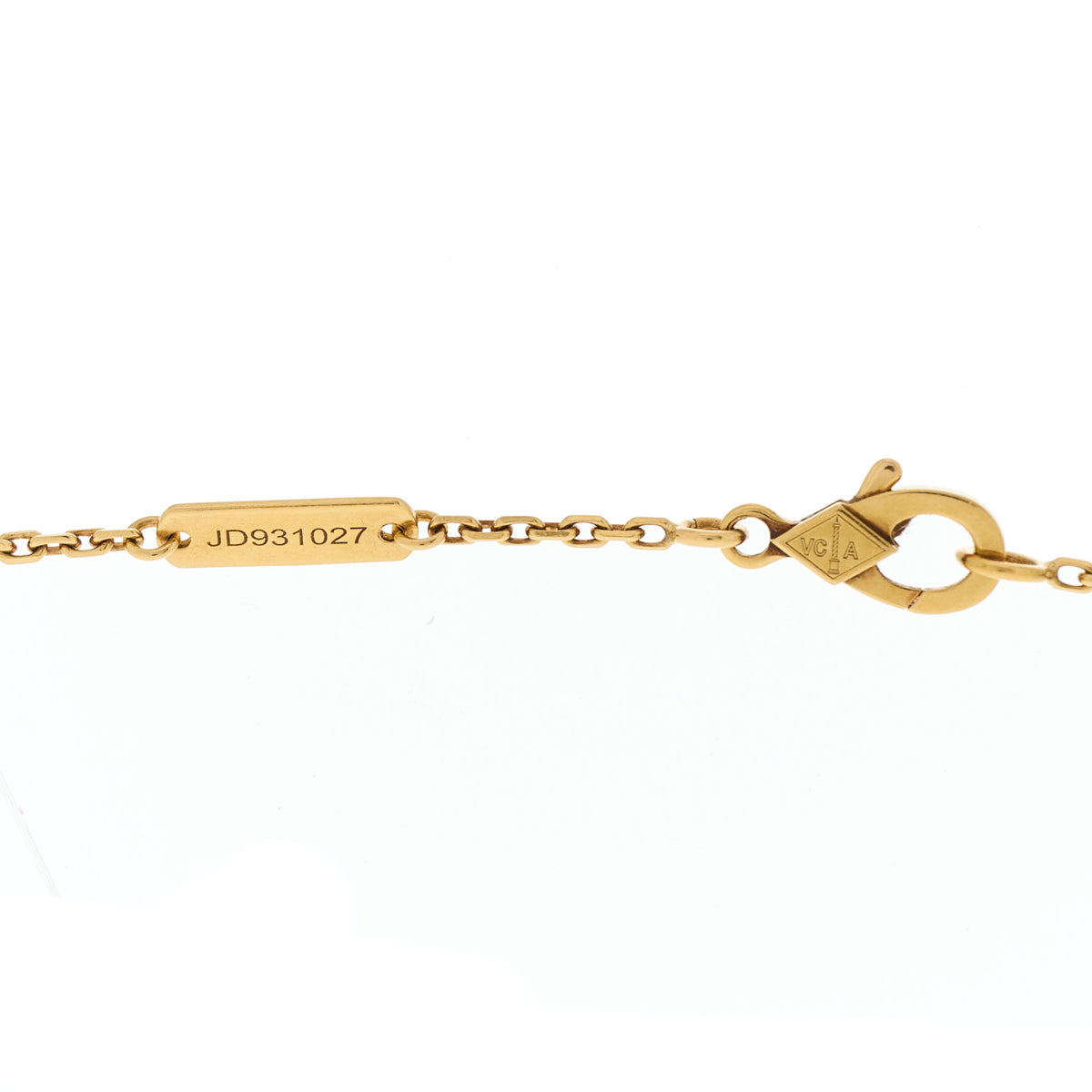 Van Cleef & Arpels 18k Yellow Gold Mother of Pearl Lucky Alhambra Butterfly Pendant Necklace 6 of 6