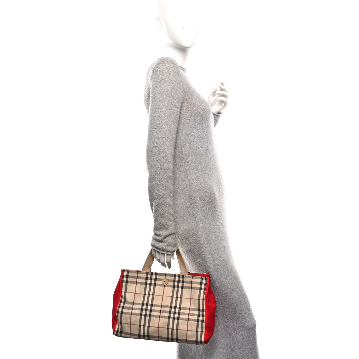 Burberry Vintage Check Tote Red 2 of 12