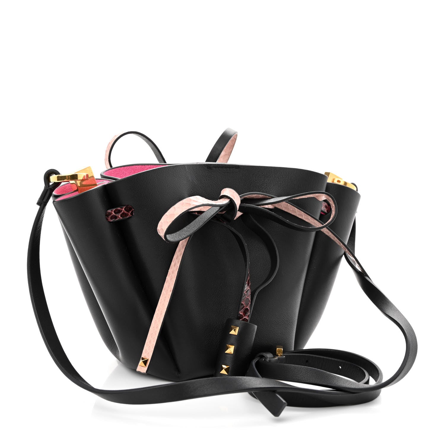 Valentino Garavani Vitello Ayers VLogo Bucket Bag Black 3 of 9