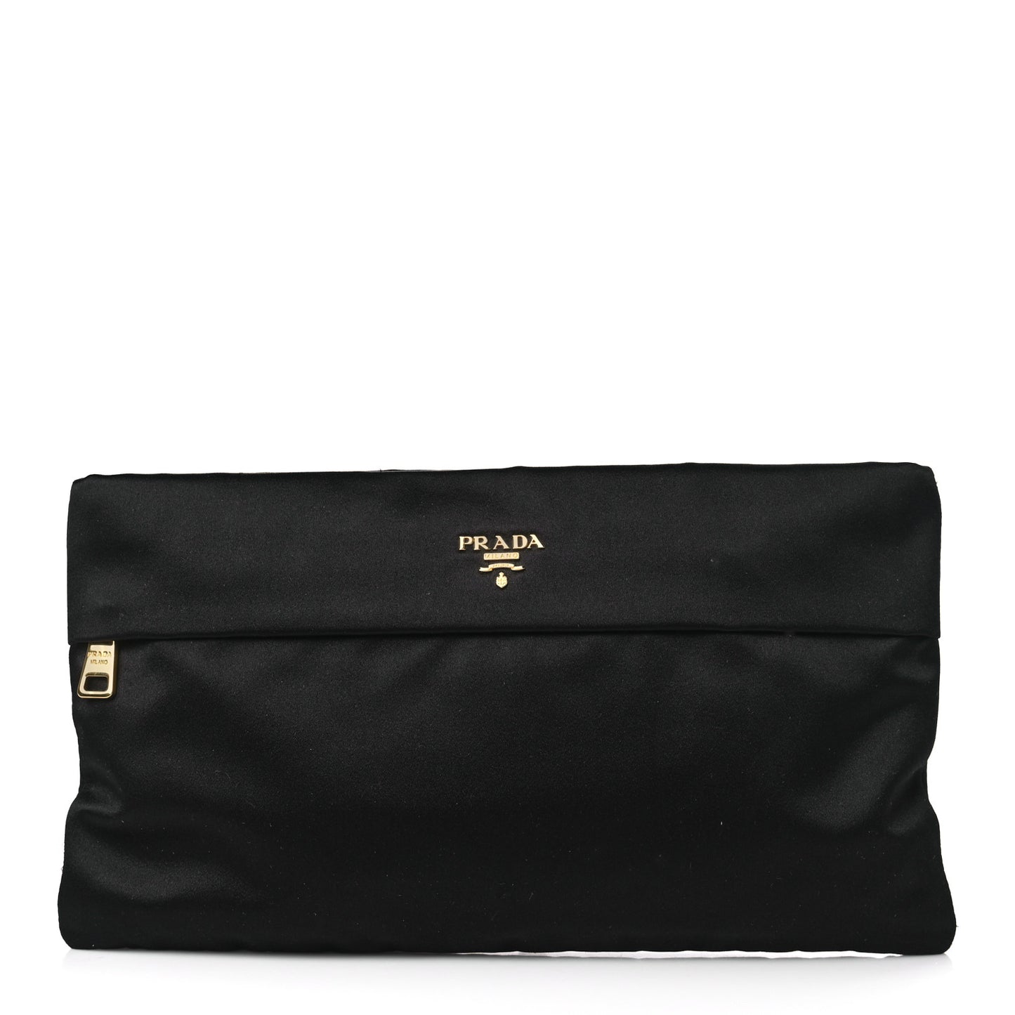 Satin Raso Evening Clutch Black