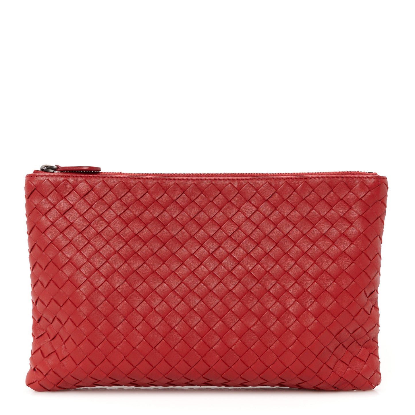 Nappa Intrecciato Medium Zip Pouch Fraise