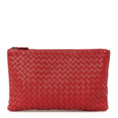 Bottega Veneta Nappa Intrecciato Medium Zip Pouch Fraise 1 of 9