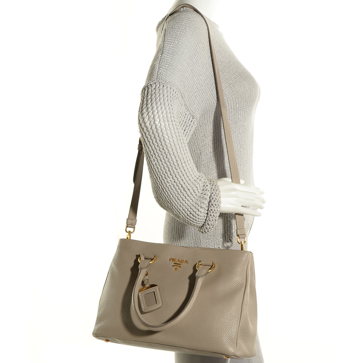 Prada Vitello Daino Shopping Tote Pomice 2 of 10